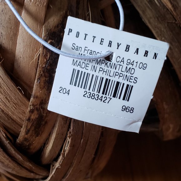 Pottery Barn Fall Thanksgiving Harvest Halloween Woven Rattan Pumpkins - Picture 2 of 5